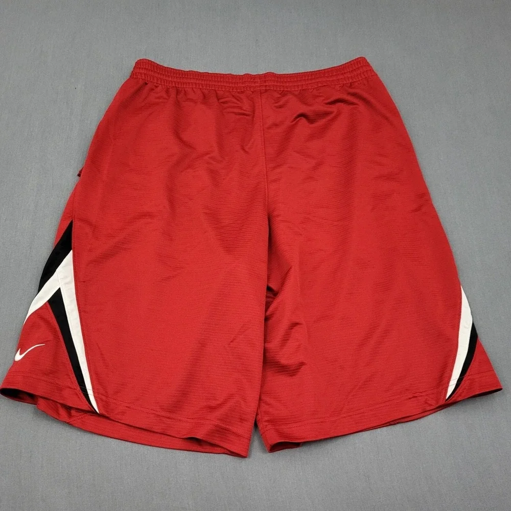Nike Mens Basketball Shorts Red Black White Athletic Gym Training Large - Picture 2 of 10